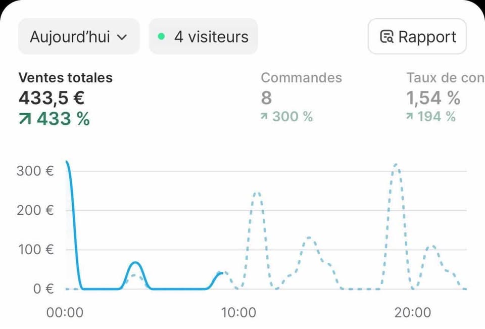 Dashboard Shopify 433€